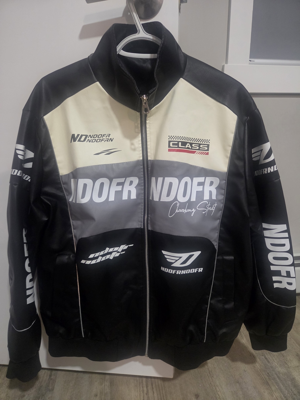 Black & Cream Track-Style Men's Jacket